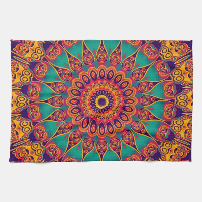 Tattoo Kaleidoscope Fraktal Handtuch (Horizontal)