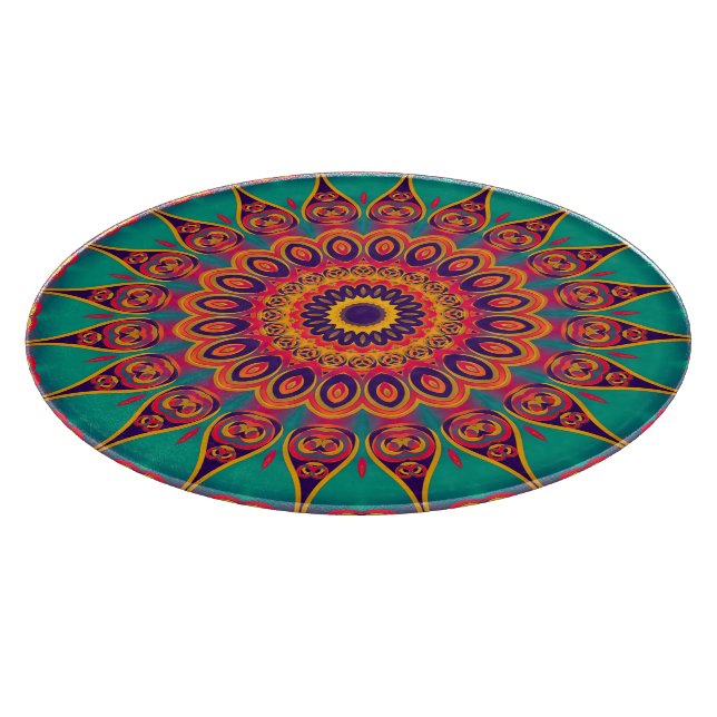 Tattoo Kaleidoscope Fraktal Schneidebrett (Ecke)