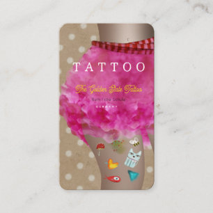 Tattoo kawaii bezaubernde Tinte rosa und braun  Visitenkarte