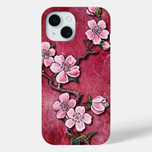 Tattoo-Kunstdesign mit rosa Kirschblüten Case-Mate iPhone Hülle