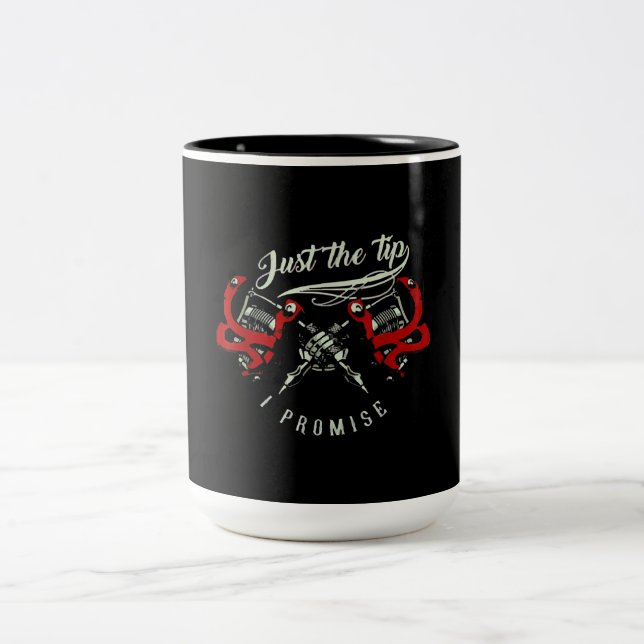 Tattoo-Künstler nur das Tipp-Geschenk für Tattoo L Zweifarbige Tasse (Mittel)