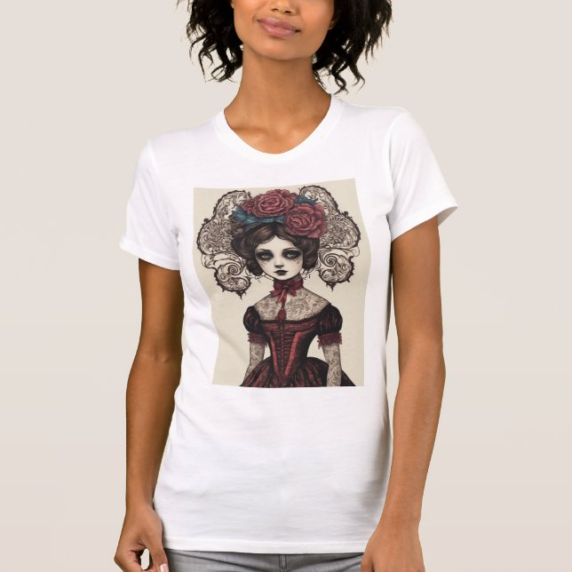 Tattoo Lady (mit Hintergrundfarbe) T-Shirt (Vorderseite)