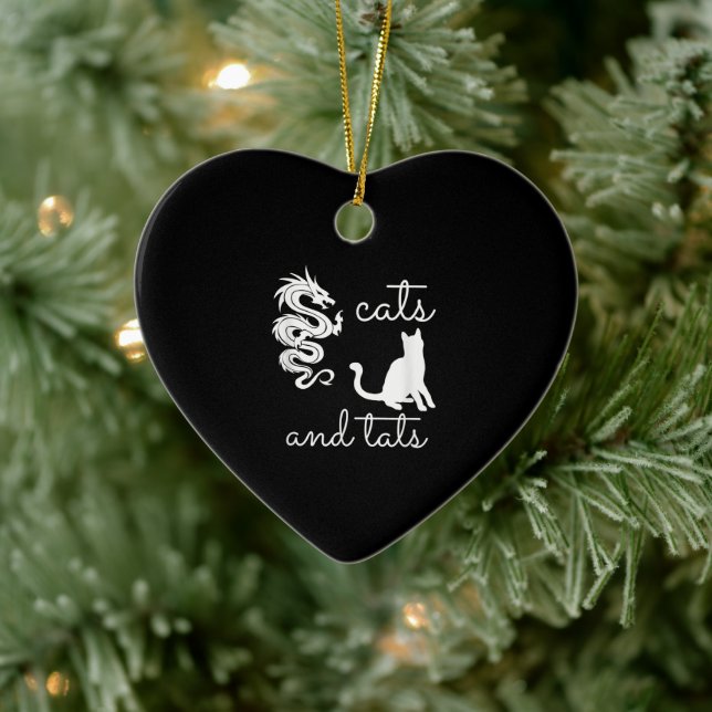 Tattoo Lover spendet Katzen und Tats Dragon Kitten Keramik Ornament (Baum)