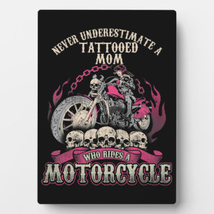 Tattoo Mama Biker nie unterschätzen Motorrad Fotoplatte