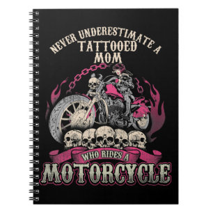 Tattoo Mama Biker nie unterschätzen Motorrad Notizblock