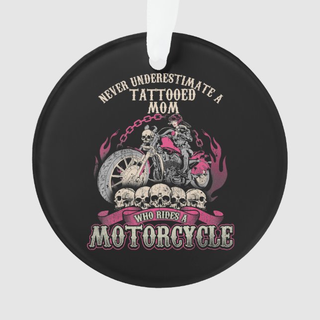 Tattoo Mama Biker nie unterschätzen Motorrad Ornament (Vorderseite)