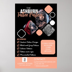 Tattoo Parlor Poster - Custom Black Blush