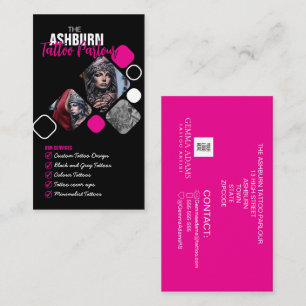 Tattoo Parlor Poster - Custom Black roink Visitenkarte