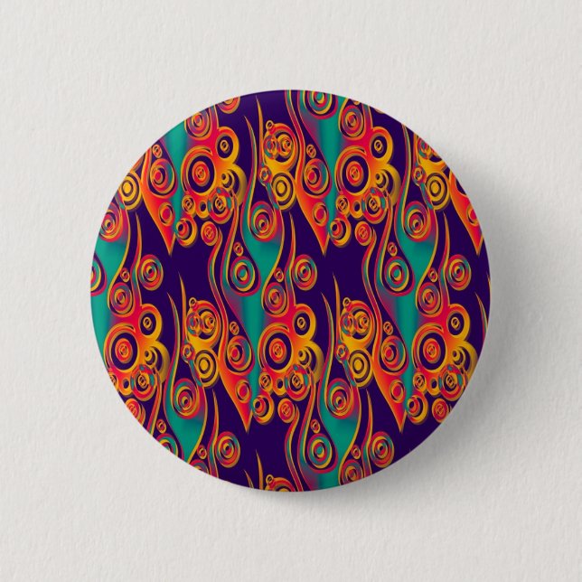 Tattoo Pattern Art - Flammen & Kreise Button (Vorderseite)