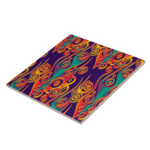 Tattoo Pattern Art - Flammen & Kreise Fliese