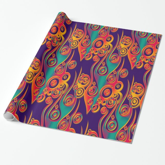 Tattoo Pattern Art - Flammen & Kreise Geschenkpapier (Ungerollt)