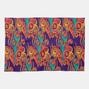 Tattoo Pattern Art - Flammen & Kreise Handtuch