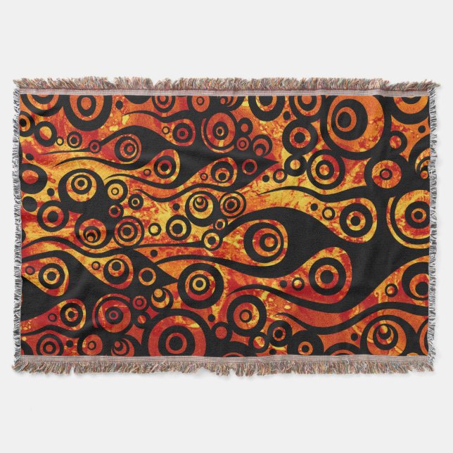 Tattoo Pattern ART - Flammen & Kreise + Ihre Idee Decke (Vorderseite)