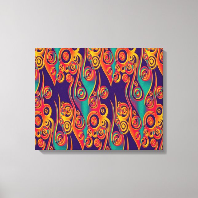 Tattoo Pattern Art - Flammen & Kreise Leinwanddruck (Vorderseite)