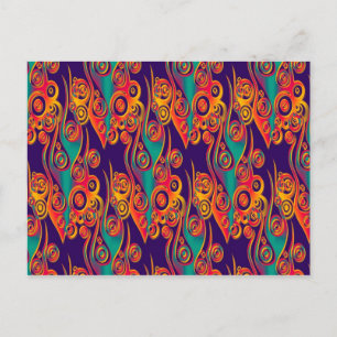 Tattoo Pattern Art - Flammen & Kreise Postkarte