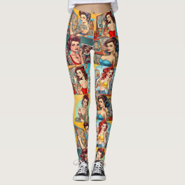 Tattoo Pinup Leggings - Cool