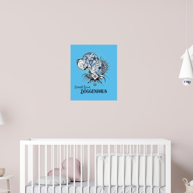 Tattoo Poster "Great dane" Head Illustration (Kinderzimmer 2)