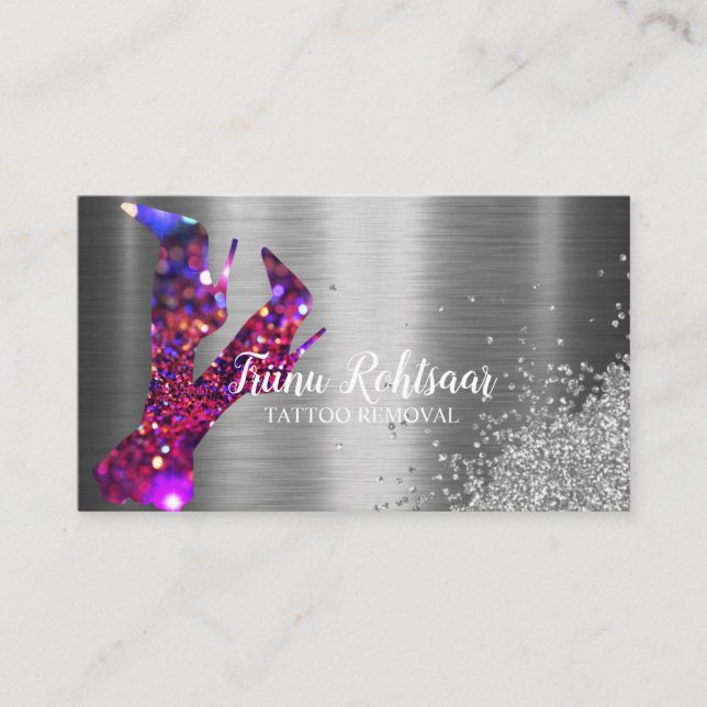 TATTOO Removal Glitzer Sparkling Business Card Visitenkarte (Vorderseite)