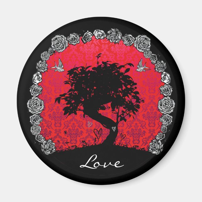 Tattoo Rose Bonsai Tree of Liebe Schluchten Magnet (Vorne)