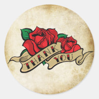 Tattoo Rose Rockabilly Urban Thank You Seals