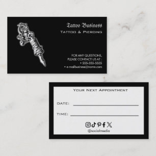 Tattoo-Salon-Termin-Erinnerung Visitenkarte