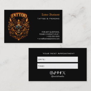 Tattoo-Salon-Termin-Erinnerung Visitenkarte