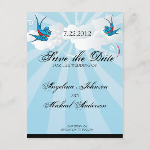 Tattoo Schwalben und Scroll Urban Save the Date Au Ankündigungspostkarte