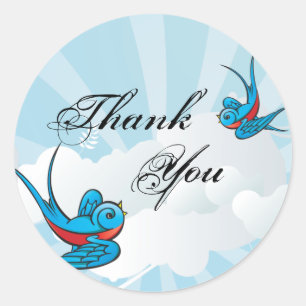 Tattoo Schwalben und Scroll Urban Vielen Dank. Runder Aufkleber