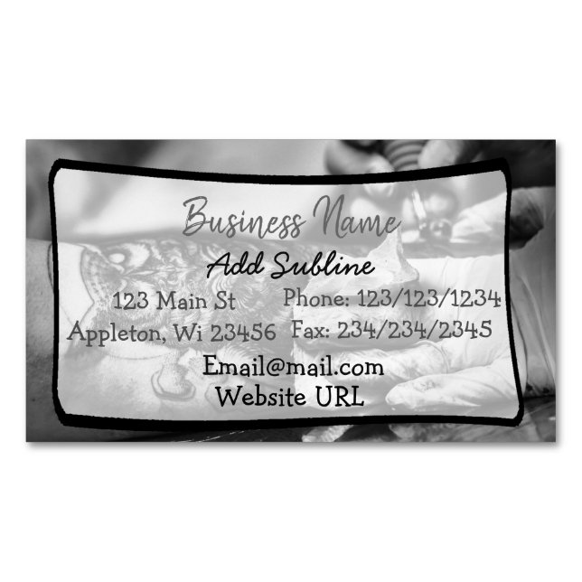 Tattoo Shop Business Information Magnetic Card Magnetische Visitenkarte (Vorderseite)
