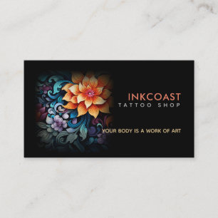 Tattoo Shop Parco delle camelie Logans Visitenkarte