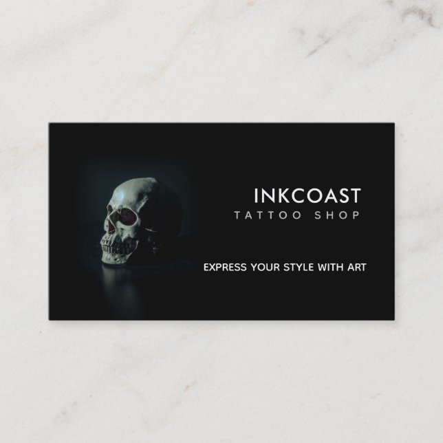 Tattoo Shop Parco delle camelie Logans Visitenkarte (Vorderseite)