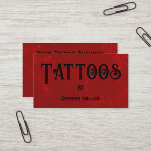 Tattoo Shop Red Black Creull Visitenkarte