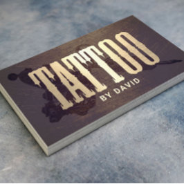 Tattoo Shop Tattoo Gun Vintag Gold Typografie Visitenkarte