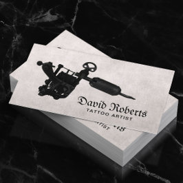 Tattoo Shop Vintag Black Tattoo Gun Visitenkarte
