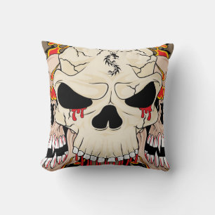 Tattoo Skull Aight Ball Flame Couch Kissen Kissen