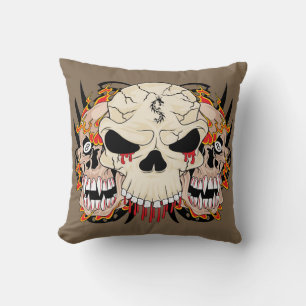 Tattoo Skull Aight Ball Flame Couch Kissen Kissen