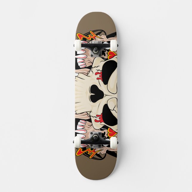 Tattoo Skull Aight Ball Old School Skateboard (Vorderseite)