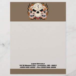 Tattoo Skull Eight Ball Letterhead Stationierung Briefbogen