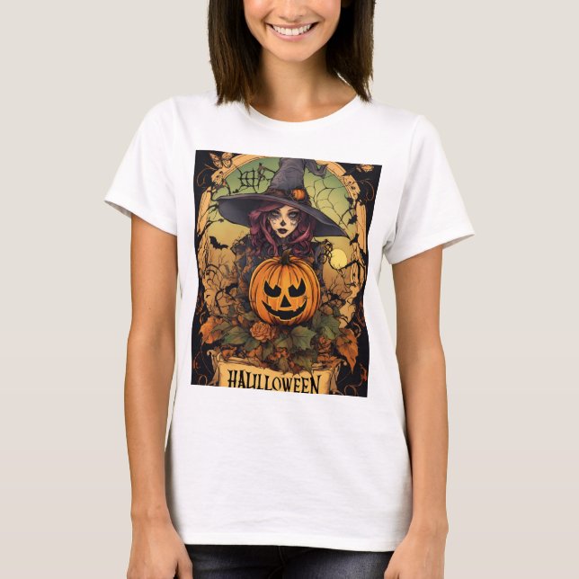 Tattoo-Stil Halloween T-Shirt (Vorderseite)