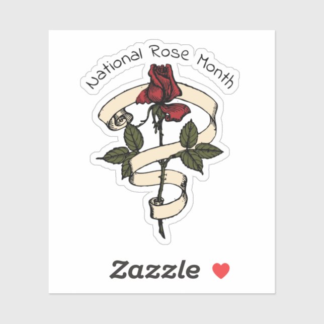 Tattoo-Stil-Rose Aufkleber (Blatt)