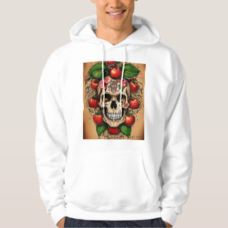 Tattoo-Stil Rote Äpfel von Hand gedrückt – Liebe  Hoodie