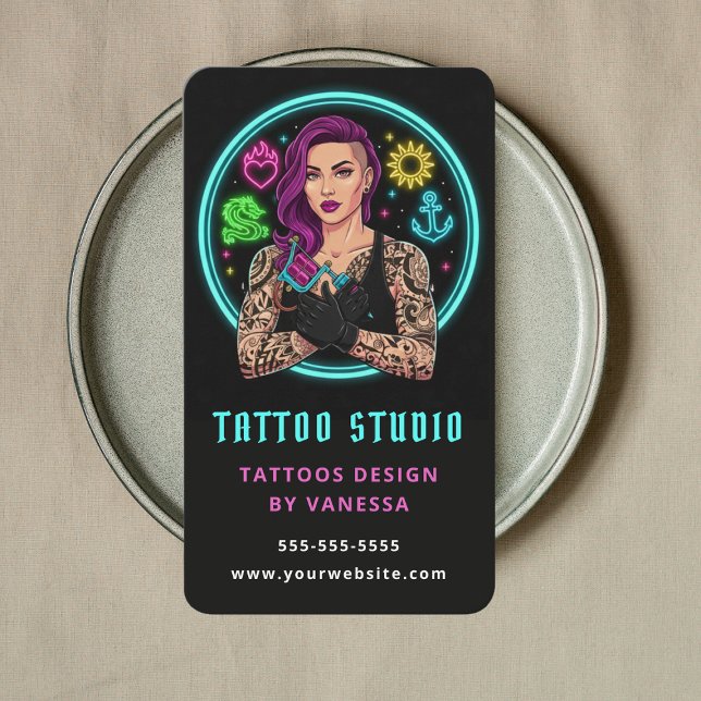 Tattoo-Studio-QR-Code für professionelle Tätowiere Visitenkarte (Von Creator hochgeladen)