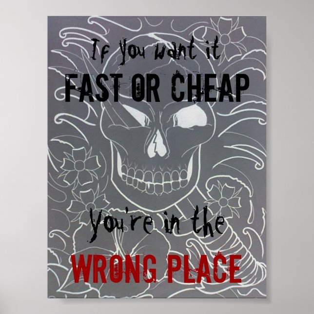 Tattoo Studio Sign Poster (Vorne)
