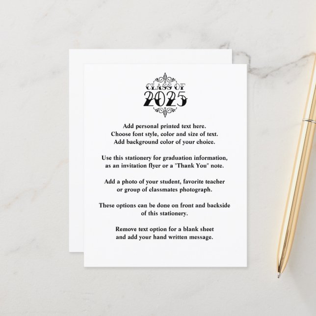 Tattoo Style Class of 2025 Abschluss Ankündigung (Vorderseite/Rückseite Beispiel)