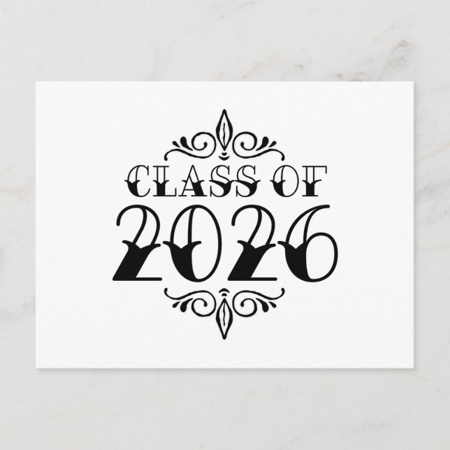 Tattoo Style Class of 2026 Abschluss Postkarte (Vorderseite)