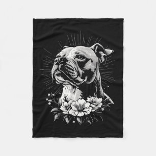 Tattoo Style Lover American Staffordshire Terrier Fleecedecke