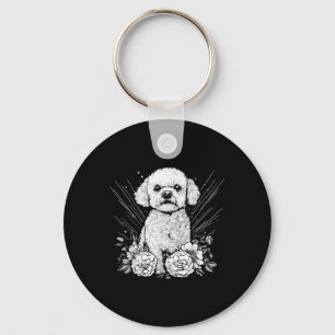 Tattoo Style Lover Bichon Frise Retro Dog _1 Schlüsselanhänger