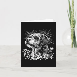 Tattoo Style Lover Border Terrie Retro Dog _1 Karte