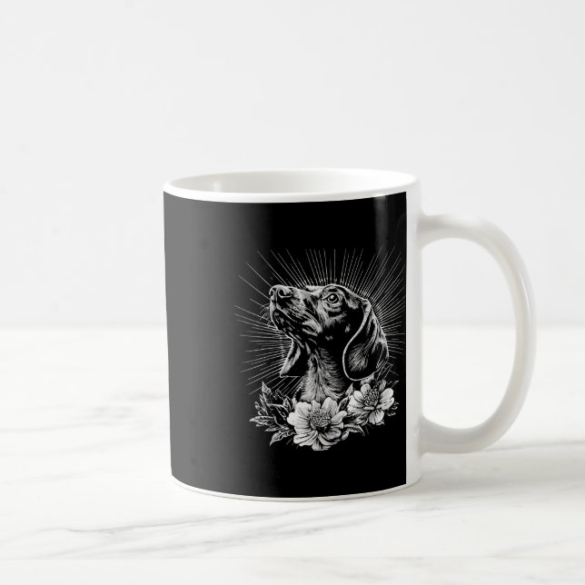 Tattoo Style Lover Dackel Retro Dog Kaffeetasse (Rechts)