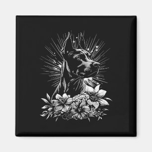 Tattoo Style Lover Doberman Pinscher Retro Dog _1 Magnet